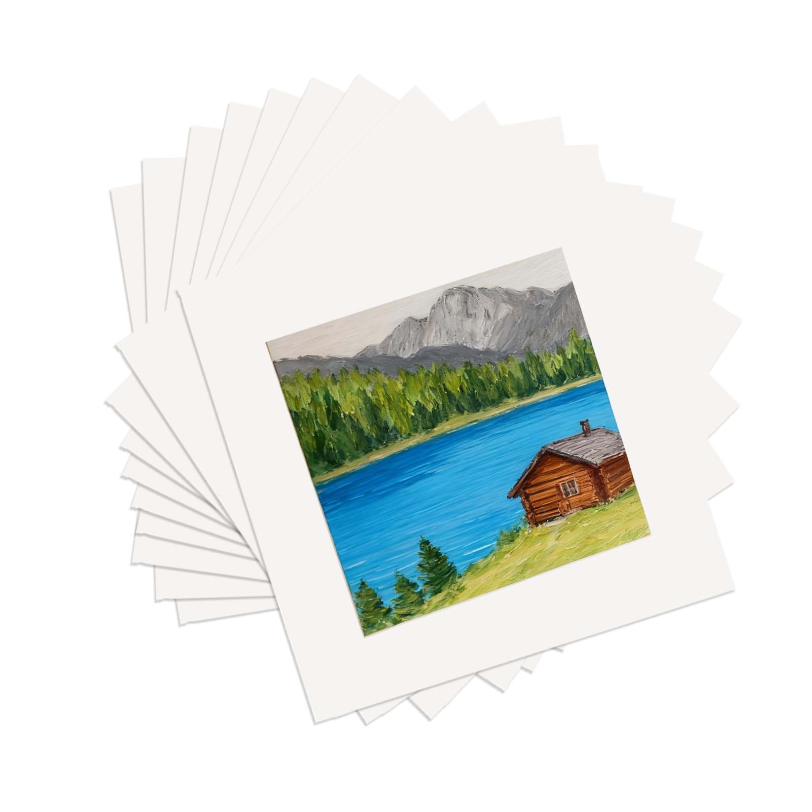 10pcs Picture Mounts, White Photo Mounts for Frames 8 X 8 Inch Mount Board, Square Picture Frames Mats, Card Board for Painting, Photo, and Artwork