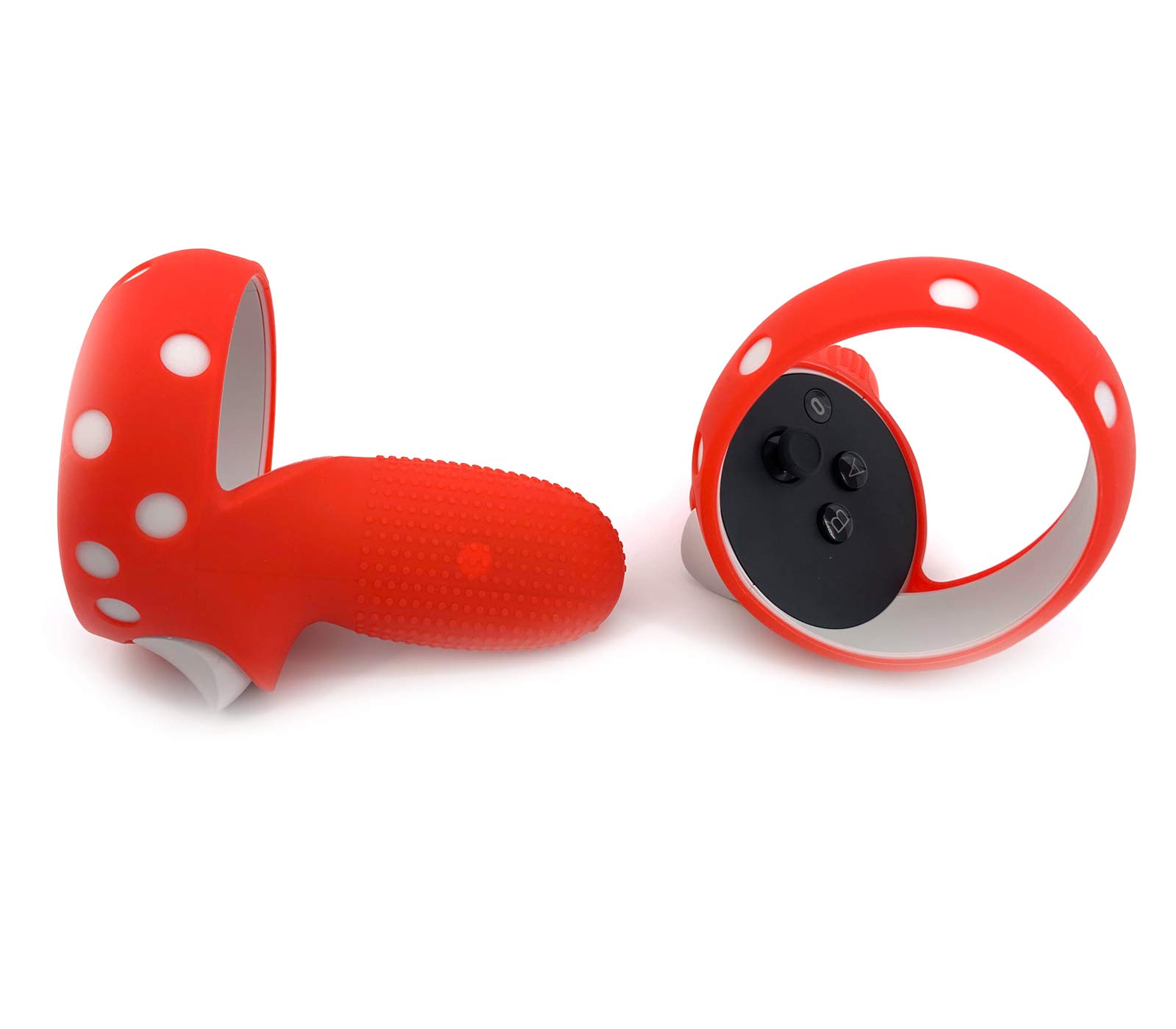 Cubierta de agarre para controlador táctil Oculus Quest 2 Premium Gel Shell Silicona Grip Protecciones Piel (Rojo)