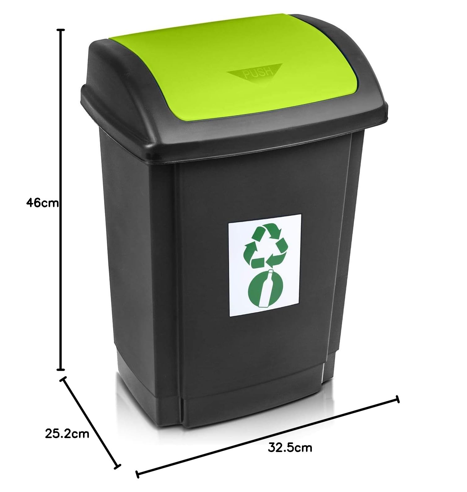 Poubelle De Tri Sélectif Mobile En Plastique Recyclé 65 L