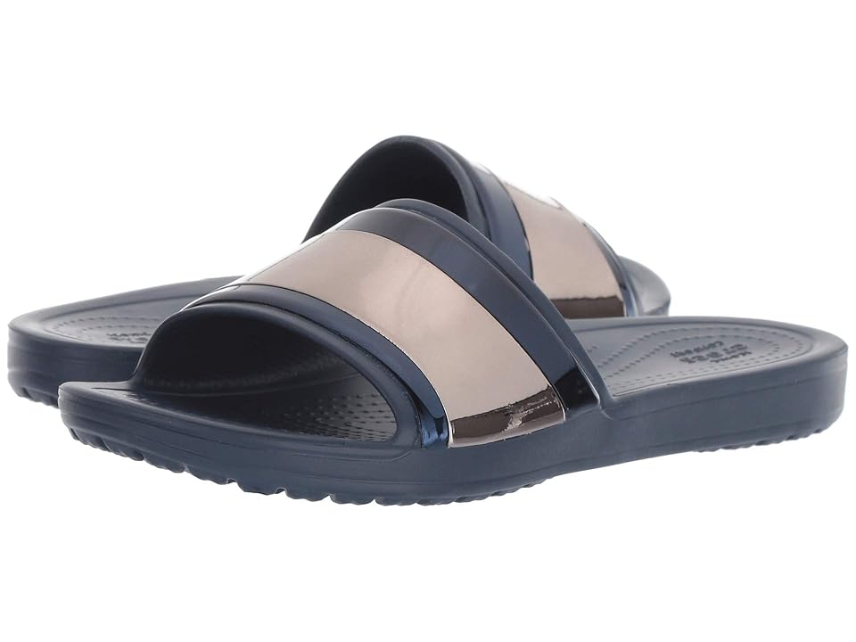 

Crocs Sloane Metal Block Slide (Multi Navy/Navy) Women's Slide Shoes, Black