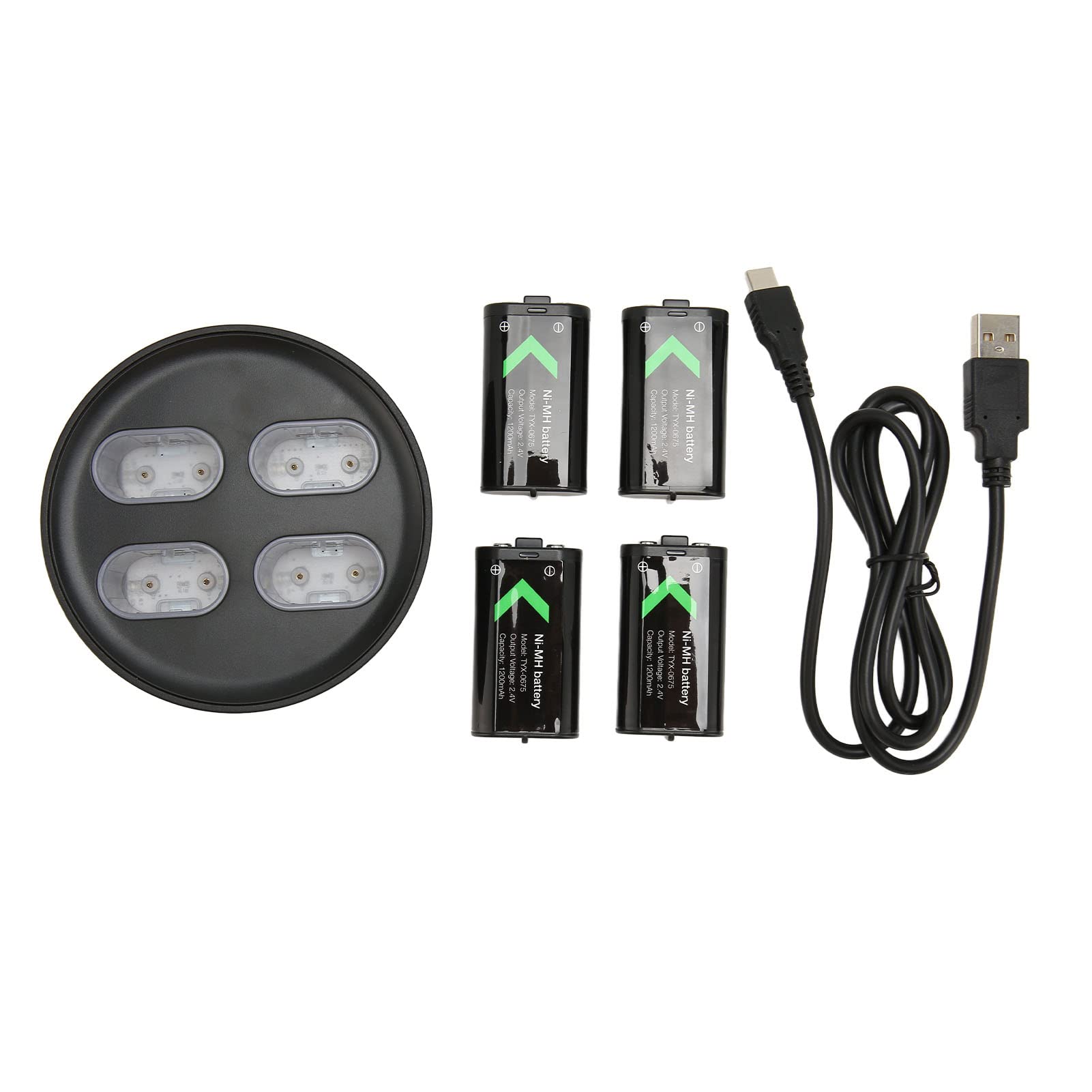 Batteria Ricaricabile per Controller, 4 Batterie Ricaricabili di Backup Ad Alta capacità da 1200 MAh con Dock di Ricarica e Cavo per e Series X