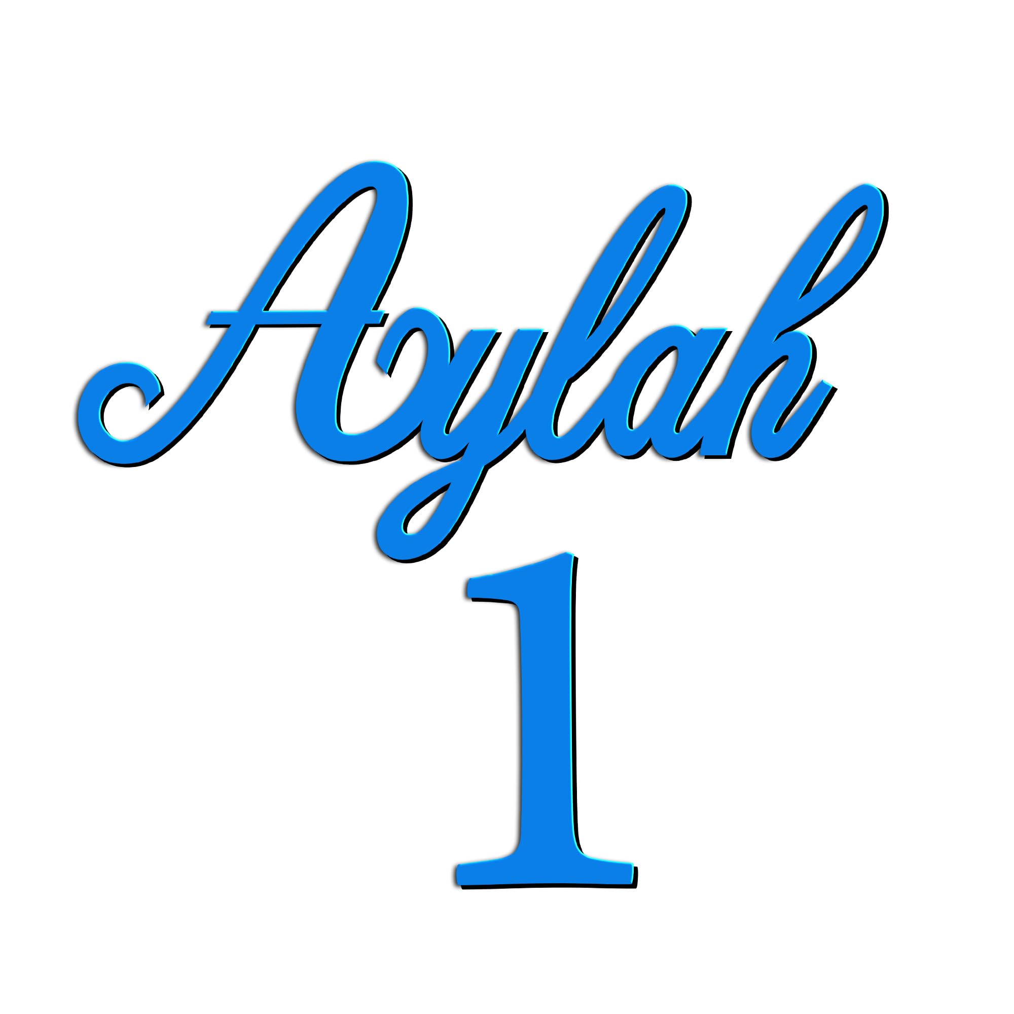 World of Sparkles | Personalised Name & Age Birthday Cake Charm | Birthday Party Cake Decoration | Blue - 6"