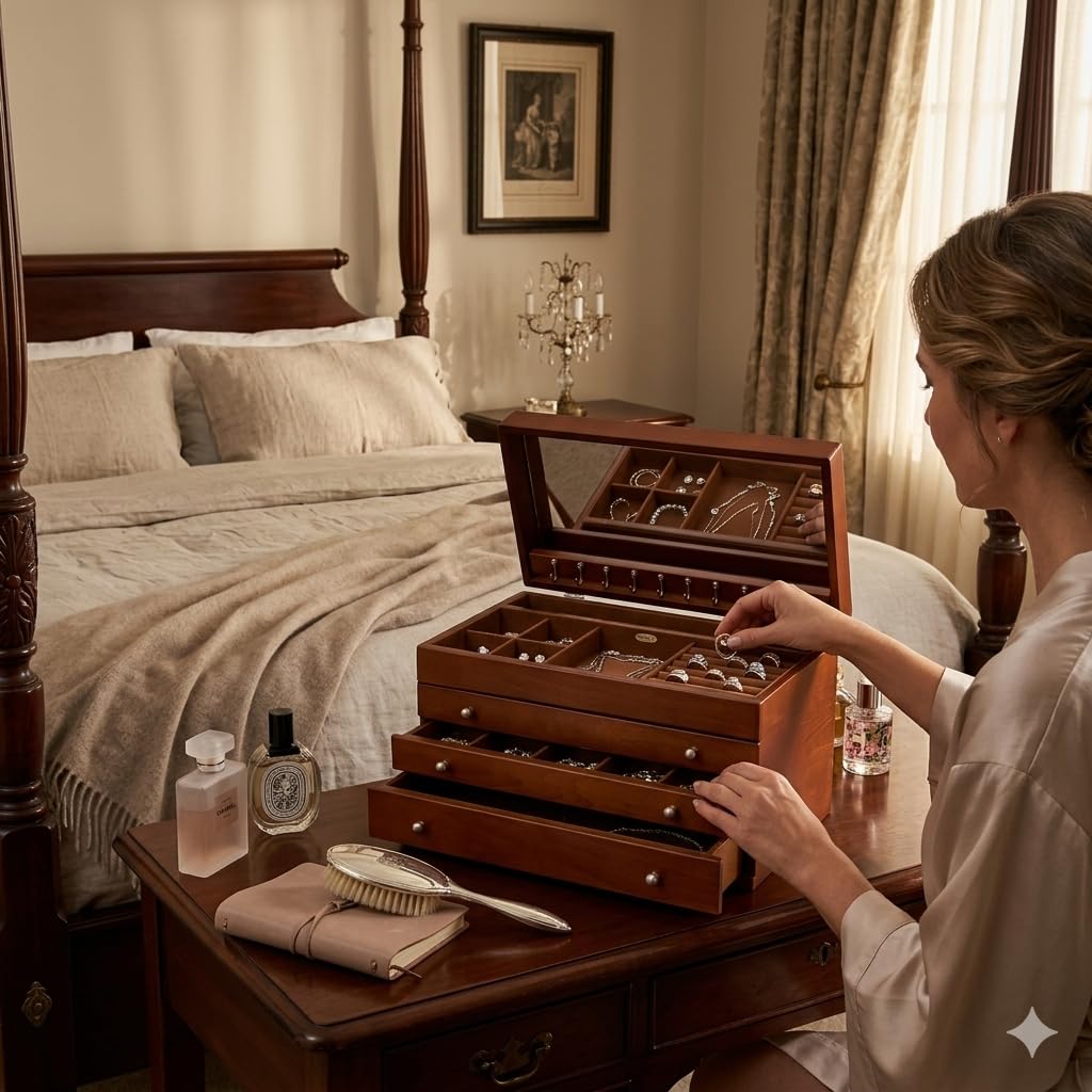Mele & Co Brigitte Wooden Jewelry Box : Amazon.sg: Fashion