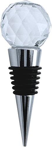 Miniatura 6 de Evenchae Tapón para botella de vino de cristal facetado, reutilizable, sello hermético, en caja de regalo, 3.5 pulgadas de alto (amarillo)