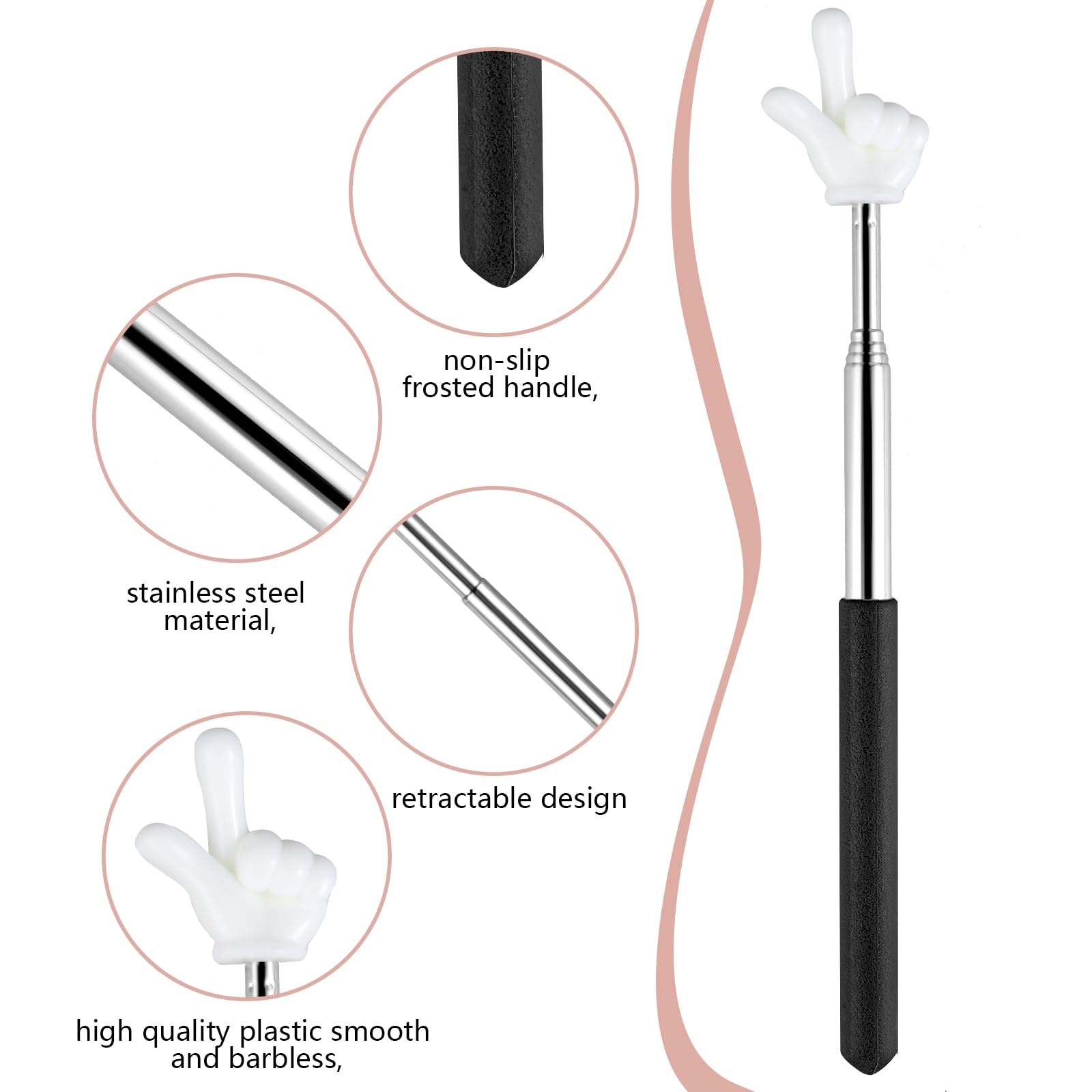 2 Teleskopische Zeigestöcke Mit Finger - Ausziehbar Für Lehrer
