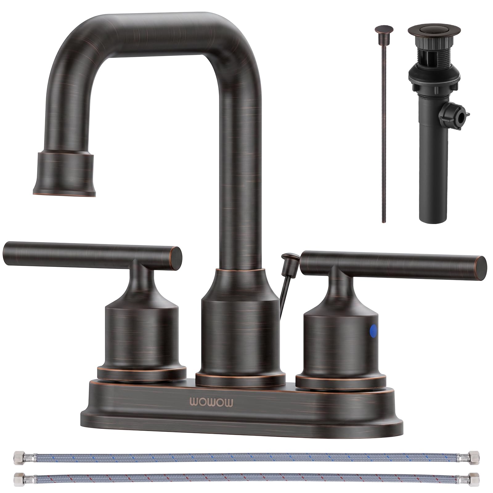 WOWOW Black Bathroom Faucet 3 Hole, Widespread Vanity Sink Faucets 8 Inch — Amazon image 22