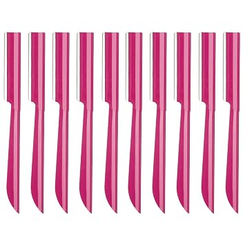 Eyebrow Trimmer, Completely Stainless Steel Eyebrow Razor Shaper for Men and Women, Grooming Shavers10 pcs/box
