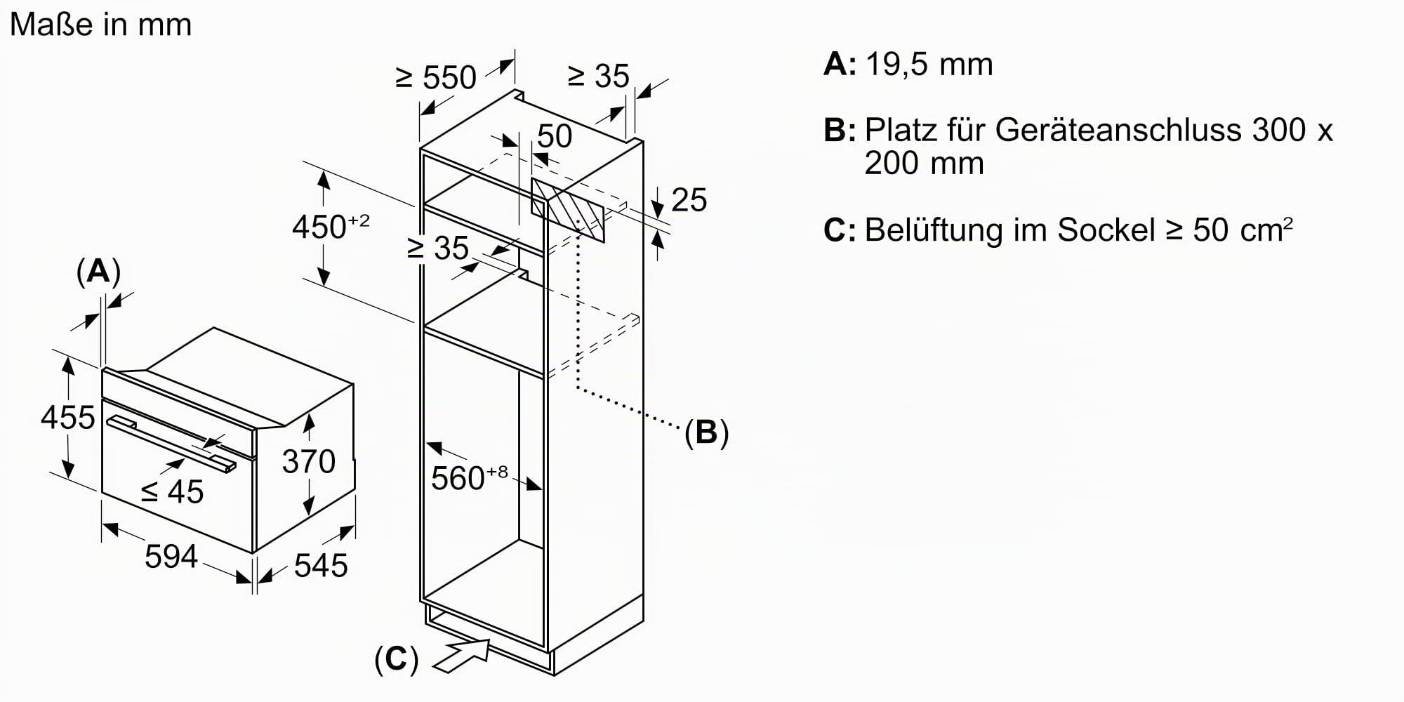Bosch CEG732XB1 Serie 8 Einbau-Mikrowelle, Schwarz, AutoPilot, 10 Automatikprogramme, LED-Beleuchtung gleichmäßige Ausleuchtung, Klapptür, 45 x 60 cm, 1000 W