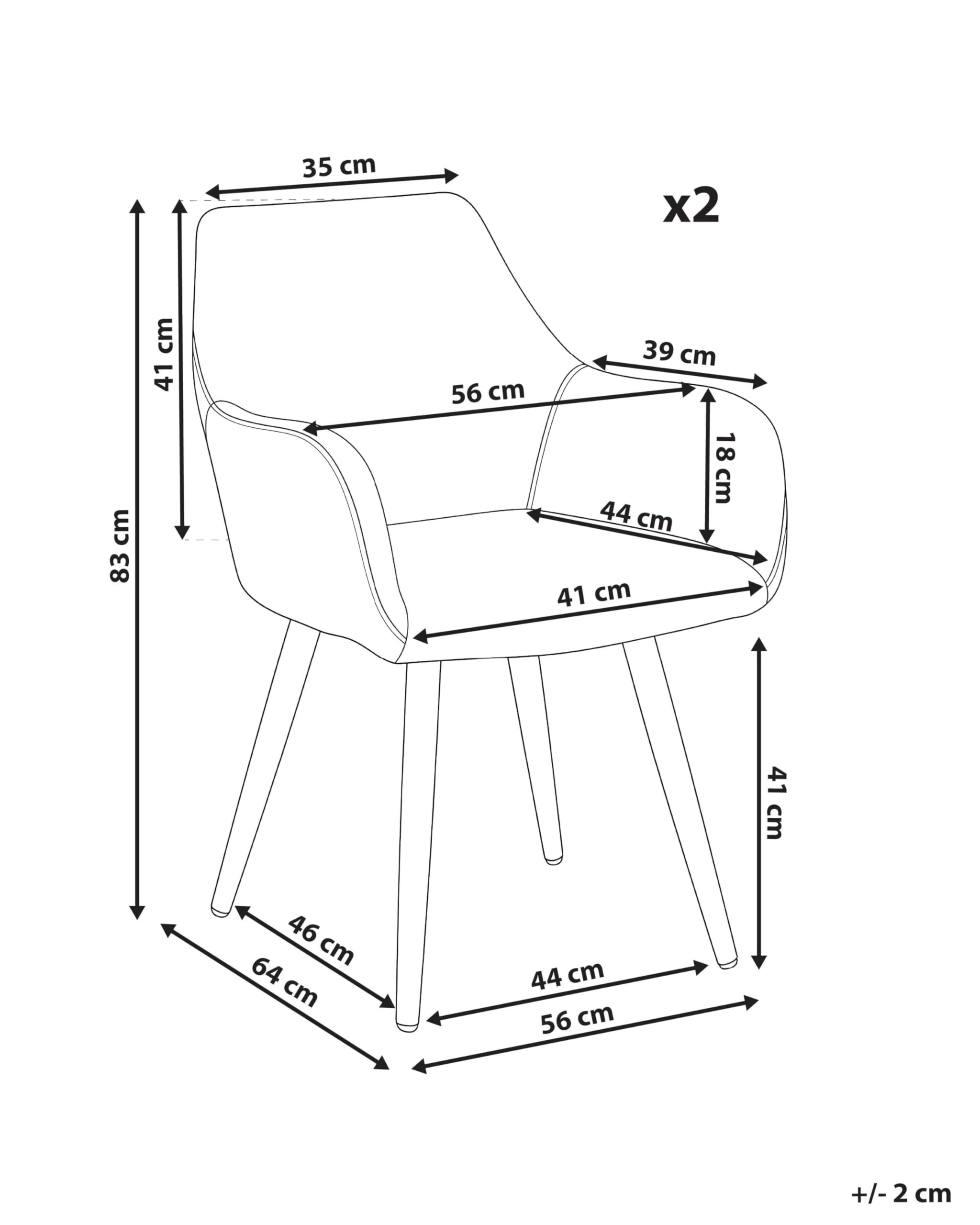 Zestaw 2 krzeseł do jadalni tapicerowanych sztruksowe nowoczesny design z podłokietnikami metalowa konstrukcja jasnobeżowy Mori