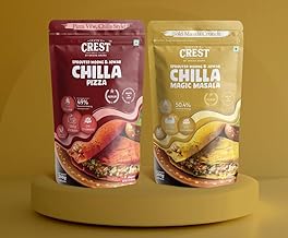 Seven's Crest Sprouted Moong & Jowar Chilla Pizza & Magic Masala, High Protein, Gluten Free Ingredients, Pack of 2 (200g each)