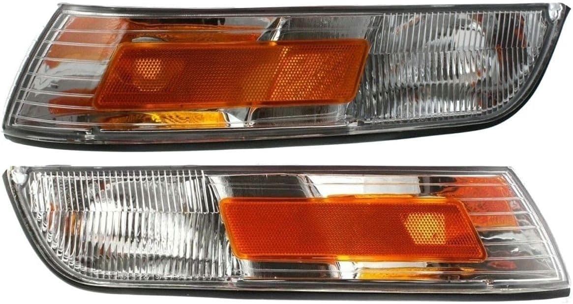 Set of 2 Corner Light + Right Signal Light Plastic Lens Clear Amber Turn Lamp FO2550122 14484962 9600066 F5MY15A201D F5MY15A201C FO2551122 Easy to install
