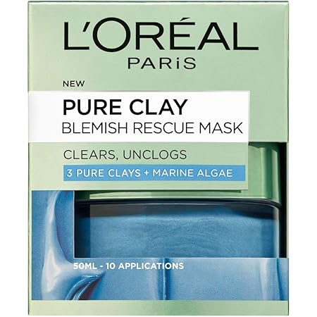 L'Oreal Paris Pure Clay Blemish Rescue Blue Algae Face Mask 50 ml