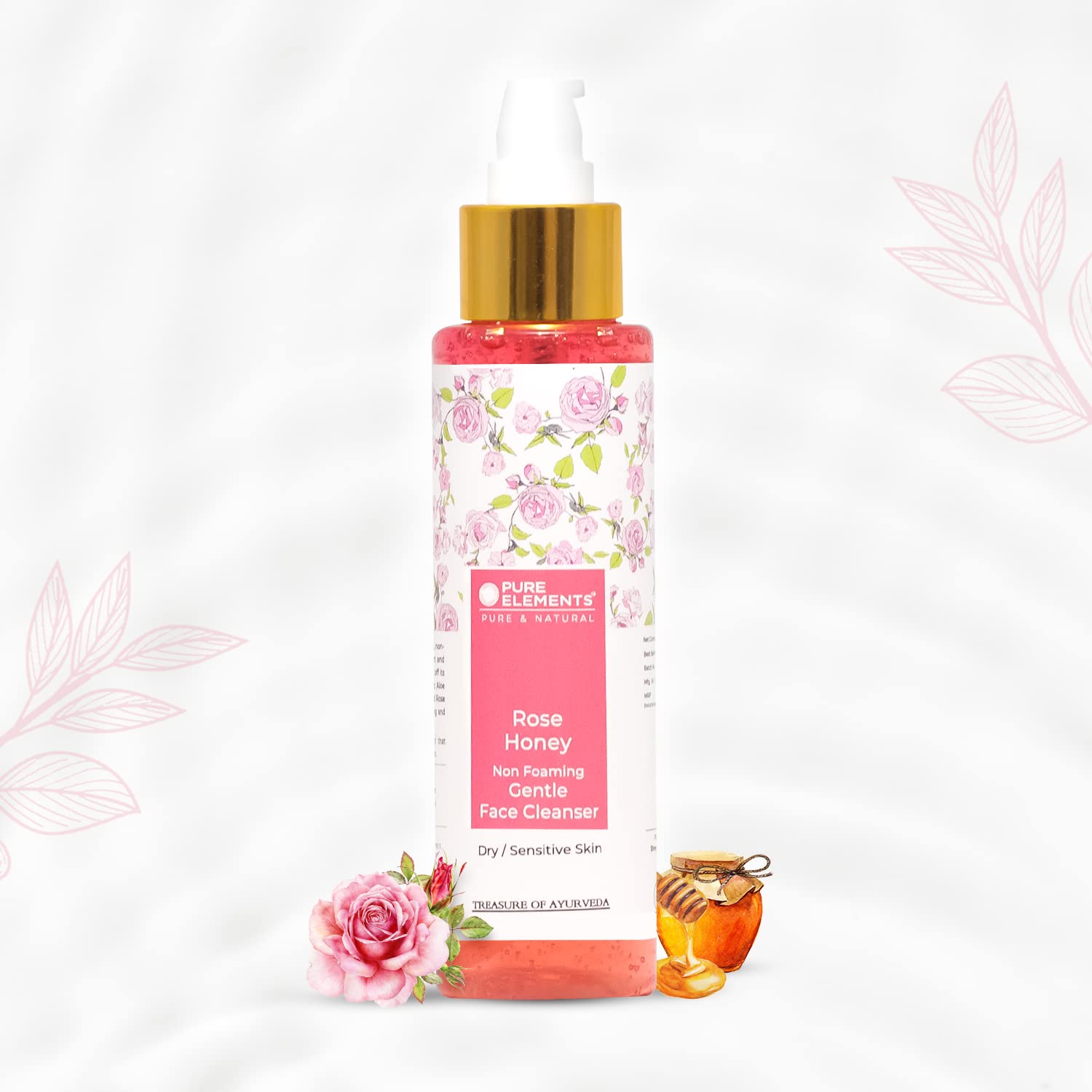 PURE ELEMENTS Rose Honey Non-Foaming Gentle Face Cleanser for Sensitive Skin For Dry to Normal/Sensitive Skin 100ML