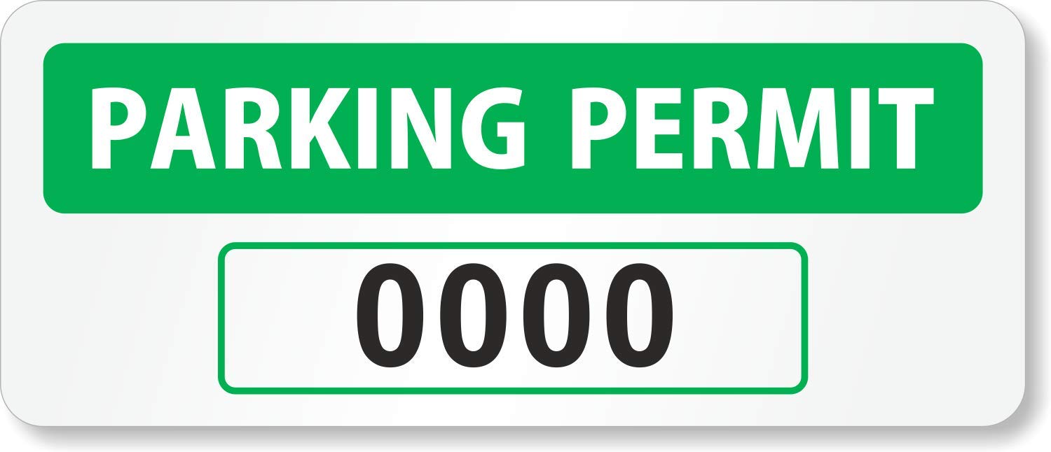 SmartSign - PP-2023 Pack of 50 Sequentially Numbered Parking Permits | 1.5" x 3" Reflective Decals Black/Green on White