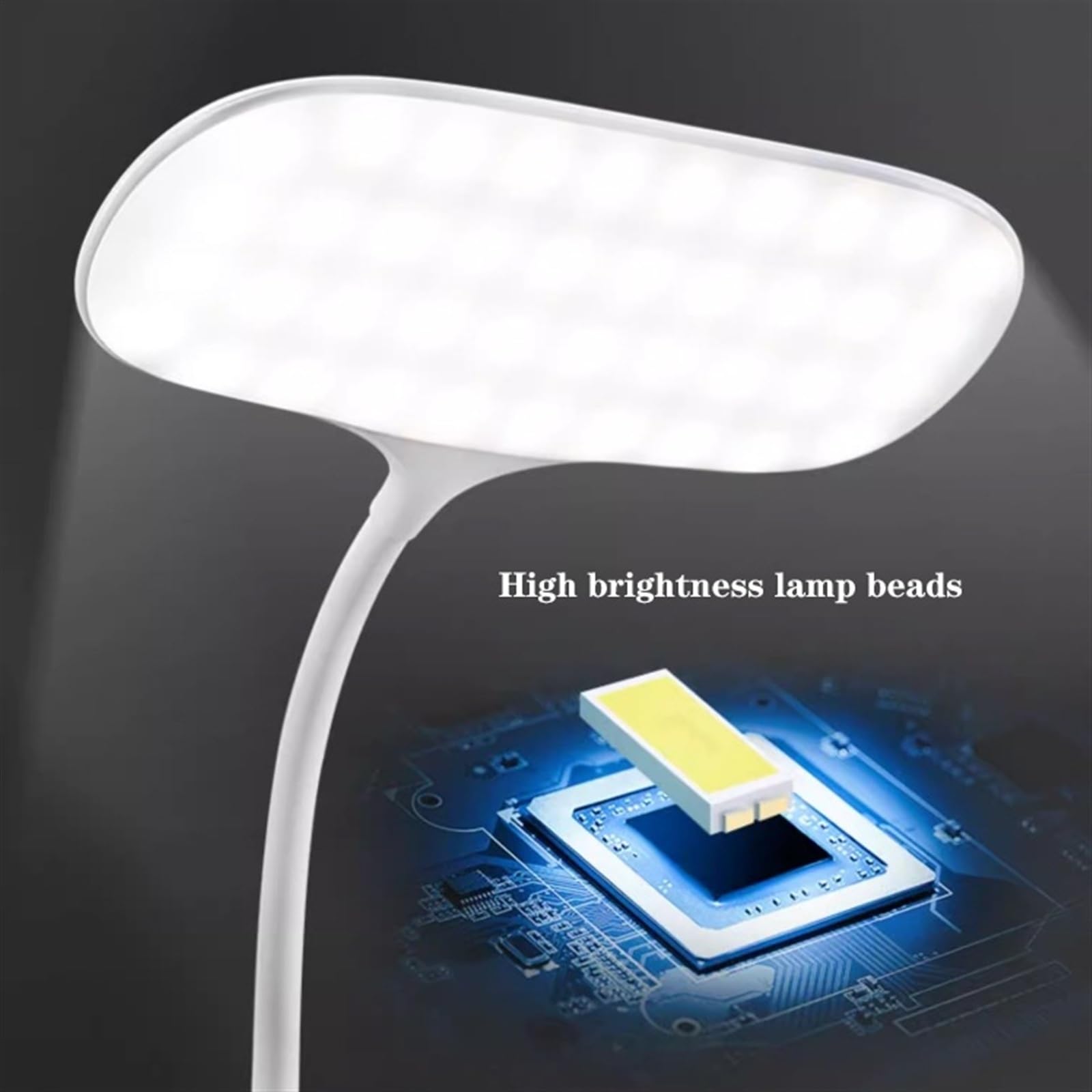 Lampa do nauki Lampa biurkowa LED, ładowalna lampa stołowa do ochrony oczu, 3 tryby kolorów i płynne przyciemnianie, elastyczna szyjka, przenośna lampka na biurko ze sterowaniem dotykowym Lampy biurko