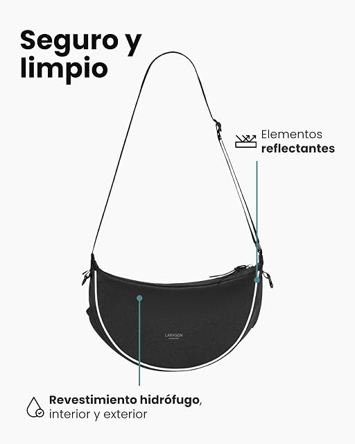 Foto 7 de 8 de LARKSON Half Moon Bag para Perros Negro - Fiete - Bolso Bandolera para Pasear al Perro Reflectante
