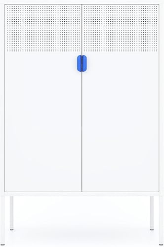 COFaR Armario de metal, armario de almacenamiento de metal con puertas y estantes, gabinete de almacenamiento de metal, soporte de TV de metal para COFaR Armario de metal, armario de almacenamiento de metal con puertas y estantes, gabinete de almacenamiento de metal, soporte de TV de metal para