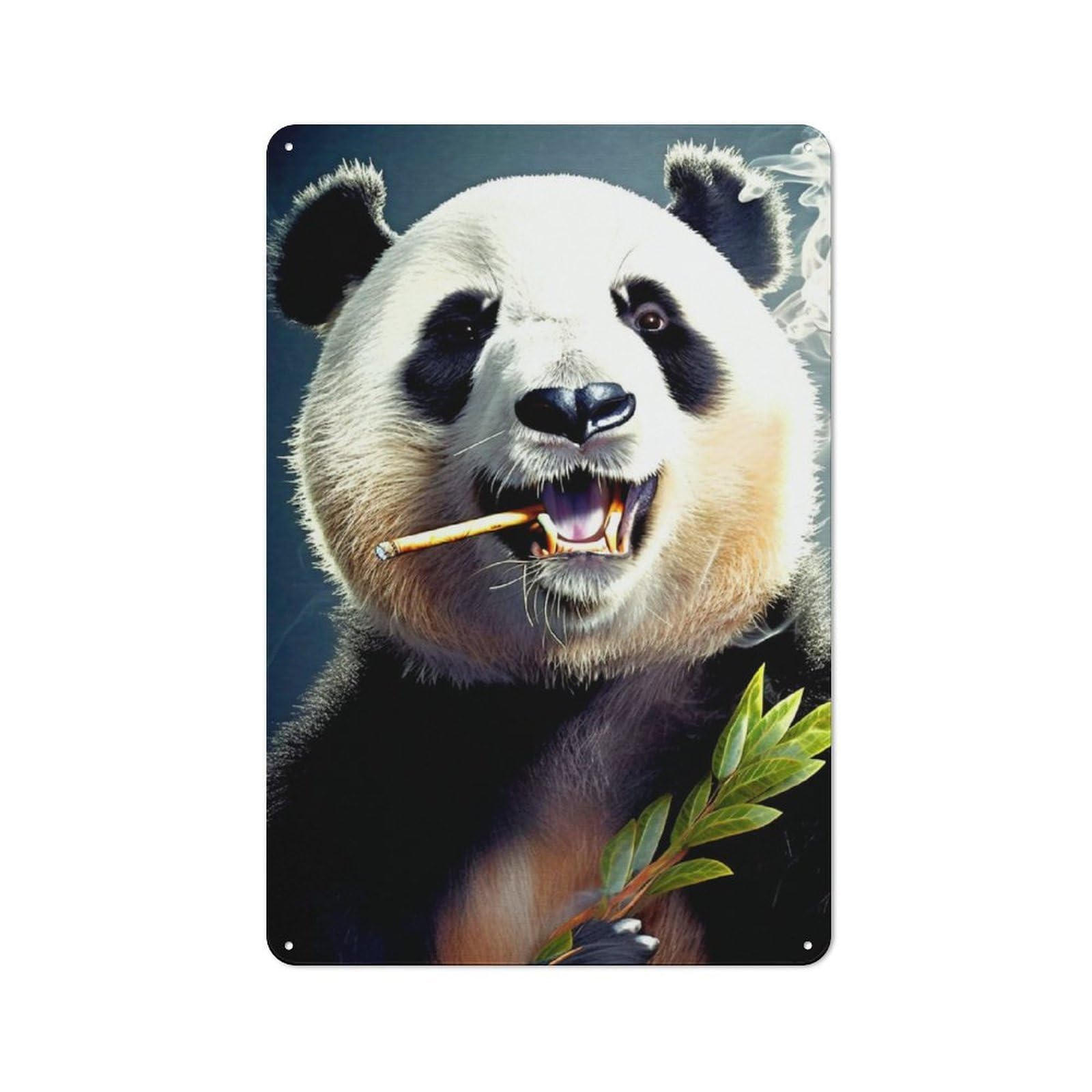 Junmoney Panda Retro Metal Wall Sign 30X20cm With For Garage Wall, Suited To Garage Decor Collectors