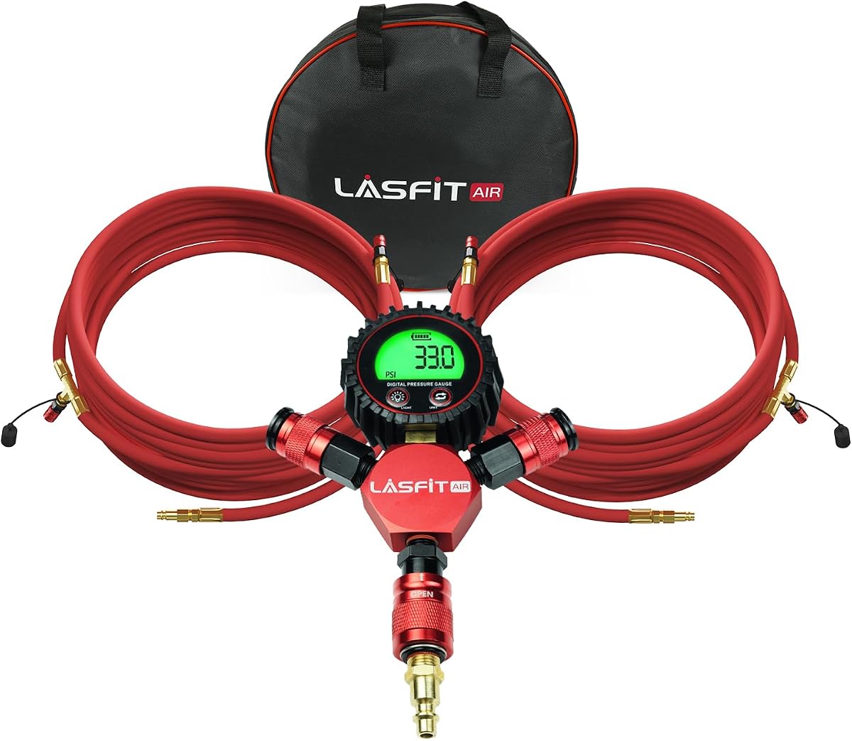 [2026 Upgraded] LASFIT H4 Tire Inflation Deflation System [No Leak & Kink] 200″ Wheelbase Universal Rapid High Flow Off Road Tire Deflator, 4 Tire Air Up Down to Inflate or Deflate at Once