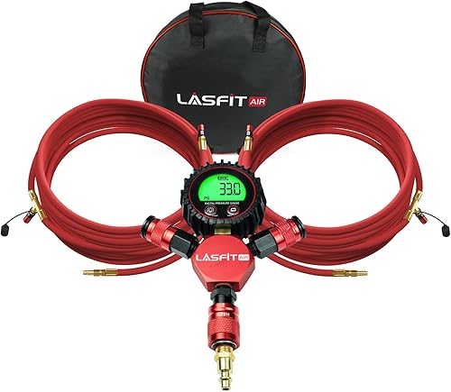 Miniatura 8 de [Actualizado 2026] LASFIT X4 - Compresor de aire todoterreno [doble cilindro con parada automática] Compresor de aire portátil de alta resistencia