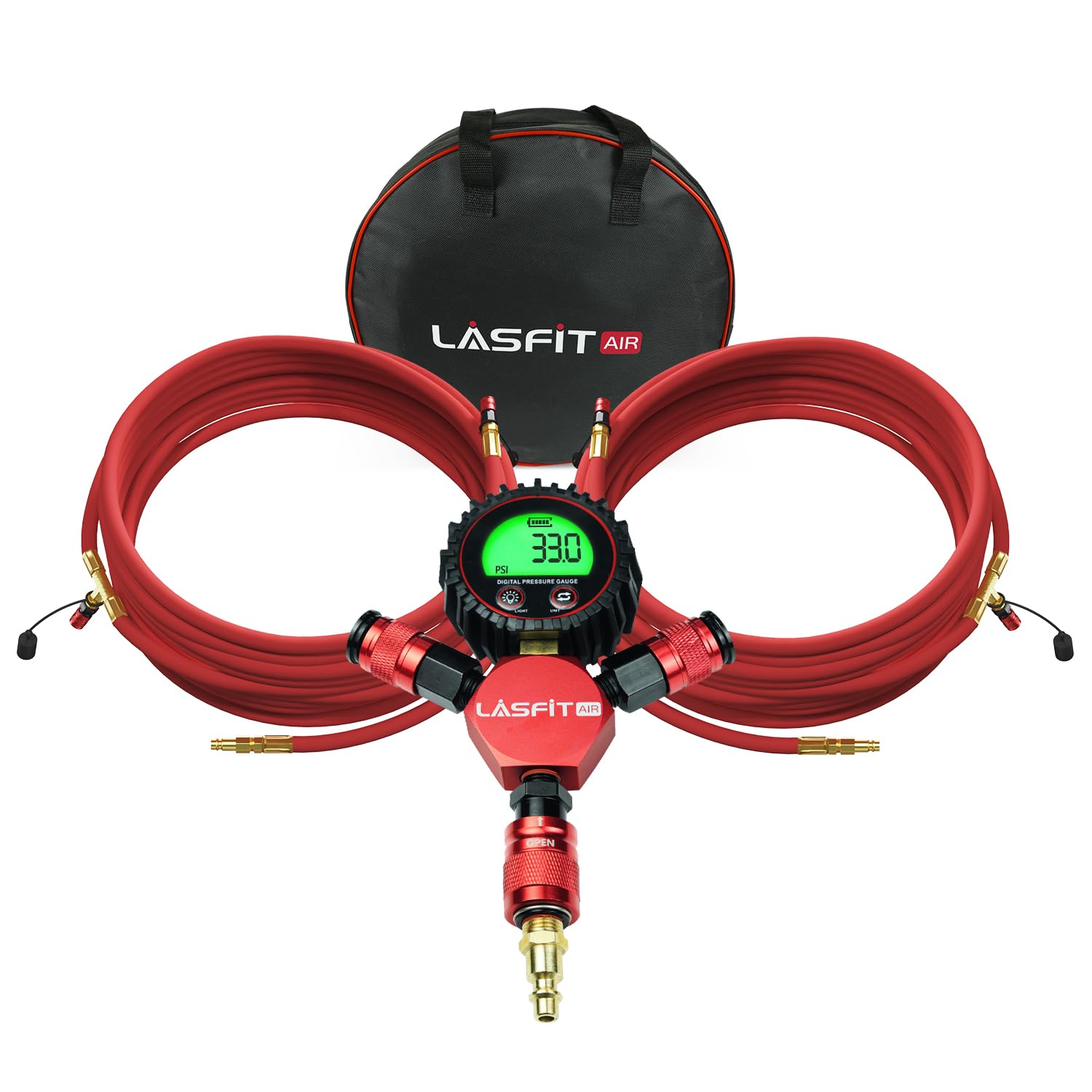 [2025 Upgraded] LASFIT H4 Tire Inflation Deflation System [No Leak & kink] 200″ Wheelbase Universal Rapid High Flow Off Road Tire Deflator, 4 Tire Air Up Down to Inflate or Deflate at Once