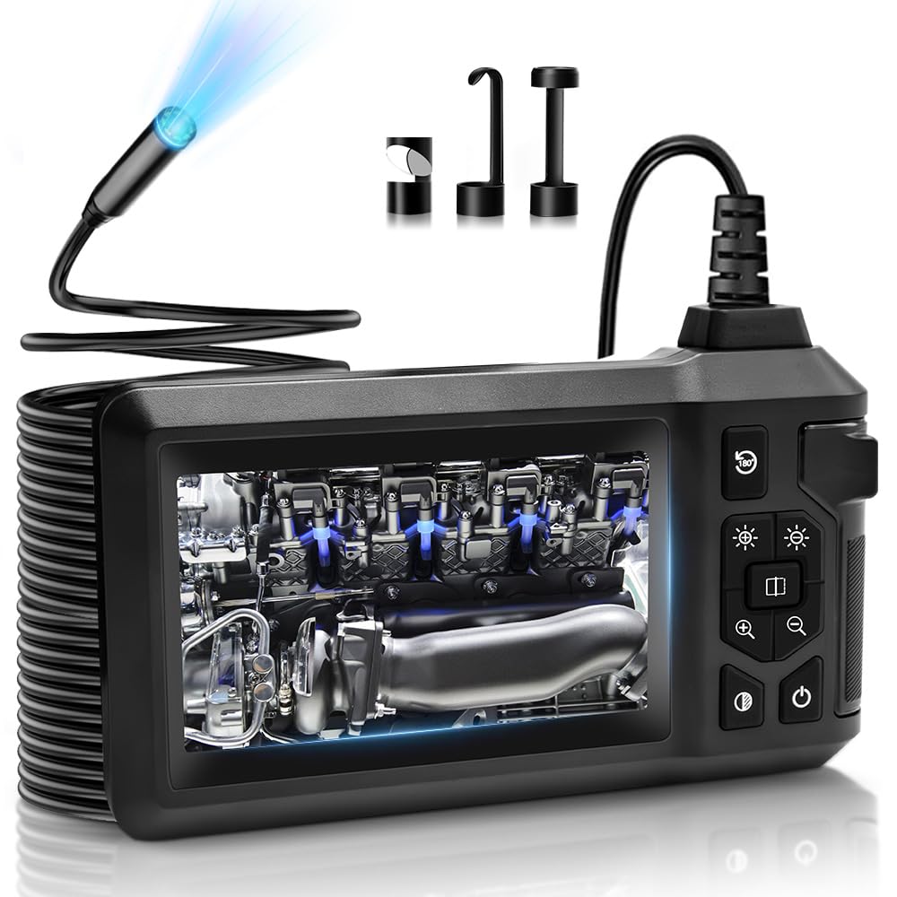 Kamera endoskopowa z światłem 20M, kamera endoskopowa bez potrzeby WLAN, ekran 1080P HD, kamera inspekcyjna wodoodporna IP67, elastyczna kamera endoskopowa, przemysłowa kamera endoskopowa do rur i