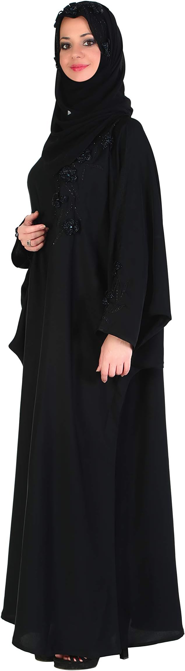 Imported Designer Burkha- Abaya/Hijab Set - Combination of Premium Al Nida and Lycra Fabric