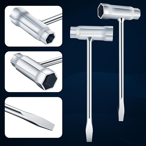 Miniatura 6 de Paquete de 3 llaves de motosierra de 0.512 x 0.748 in 12x34, herramienta de motosierra de repuesto, destornillador combinado y llave en T,