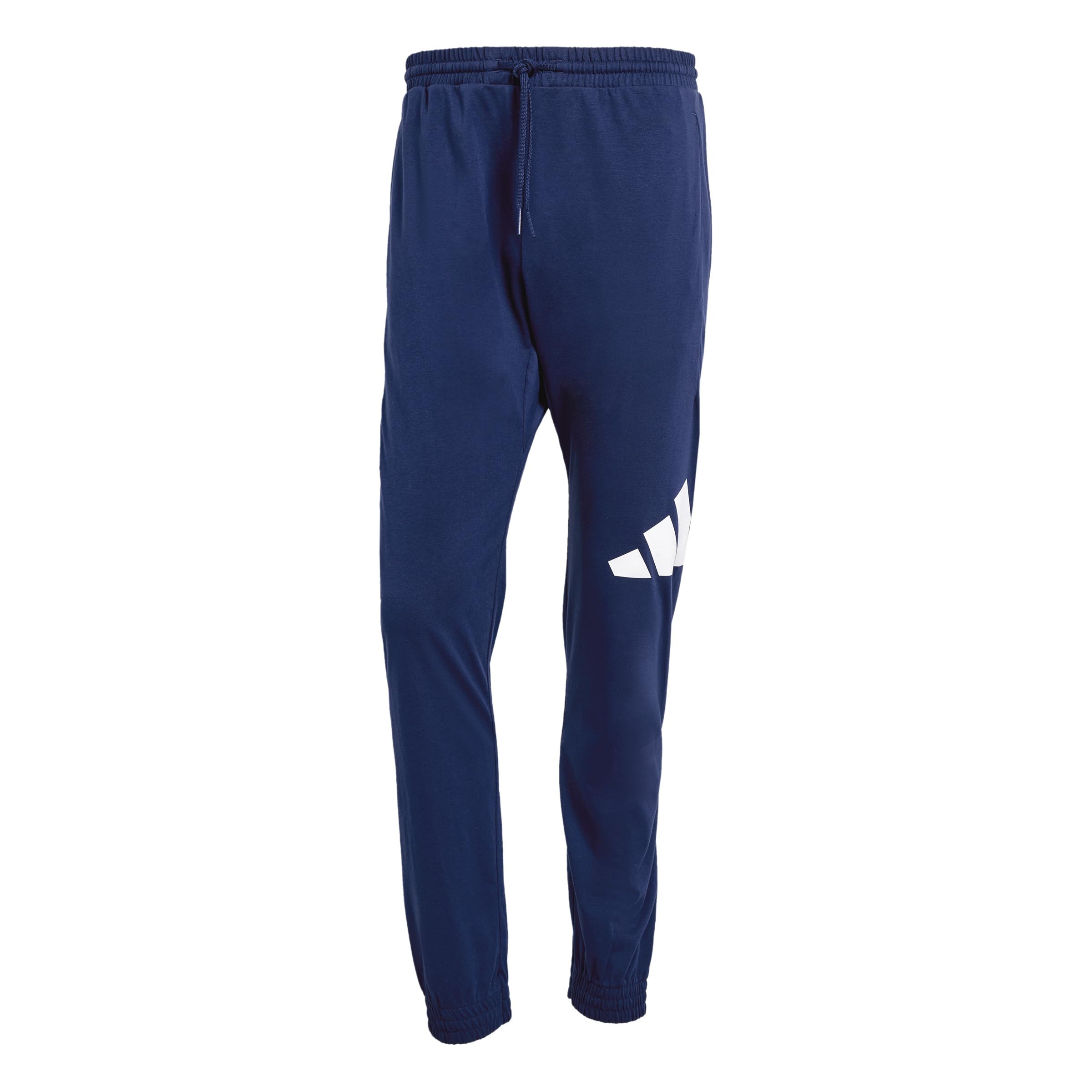 adidas Men's Essentials Big Logo Single Jersey Pant, Dark Blue/White, M