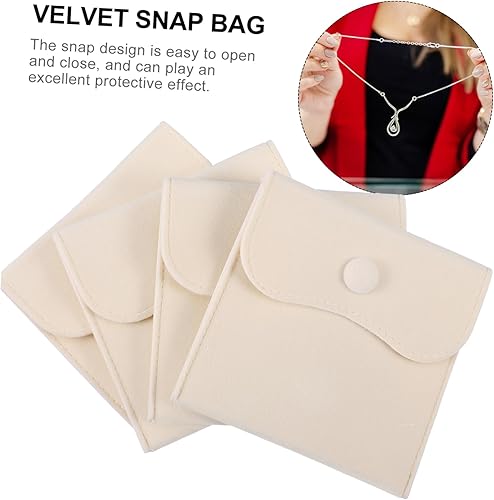 Miniatura 8 de Holibanna 10 bolsas de envoltura de viaje, bolsa de almacenamiento de viaje, organizador de collares, bolsas de joyería, bolsas de joyería para