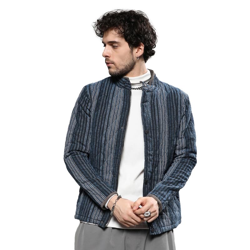 Campus Sutra Men’s Jacket for Casual Wear | Long Sleeve | High Neck | Zipper Closure | Regular Fit | Jacket Crafted with Comfort Fit for Everyday Wear