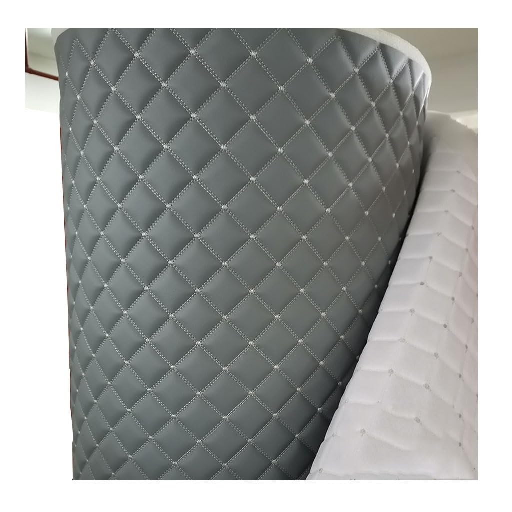 Tissu matelassé similicuir de haute densité gris 1,60x6m aspect cuir noble