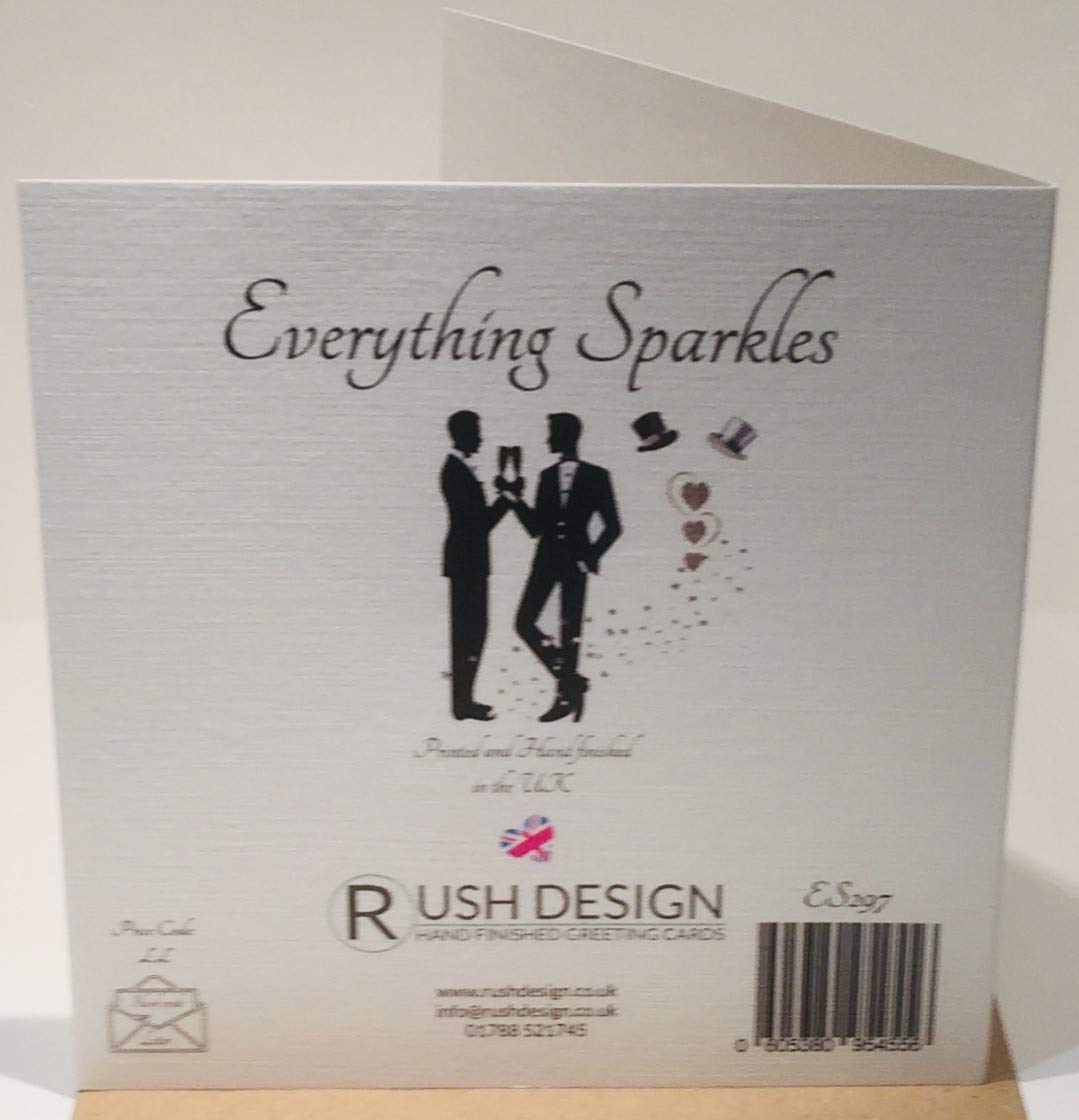 On Your Wedding Day Card - Mr and Mr - 6 x 6 Inches - Rush Design, silver|grey|black - Image 4
