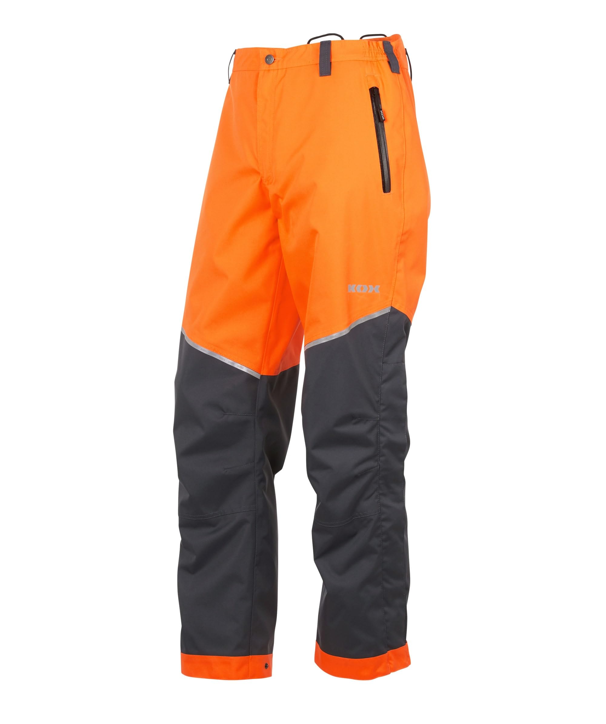 KOX Regenhose wasserdicht/Outdoorhose Aquatex 2.0 Orange/Grau Größe 62/64