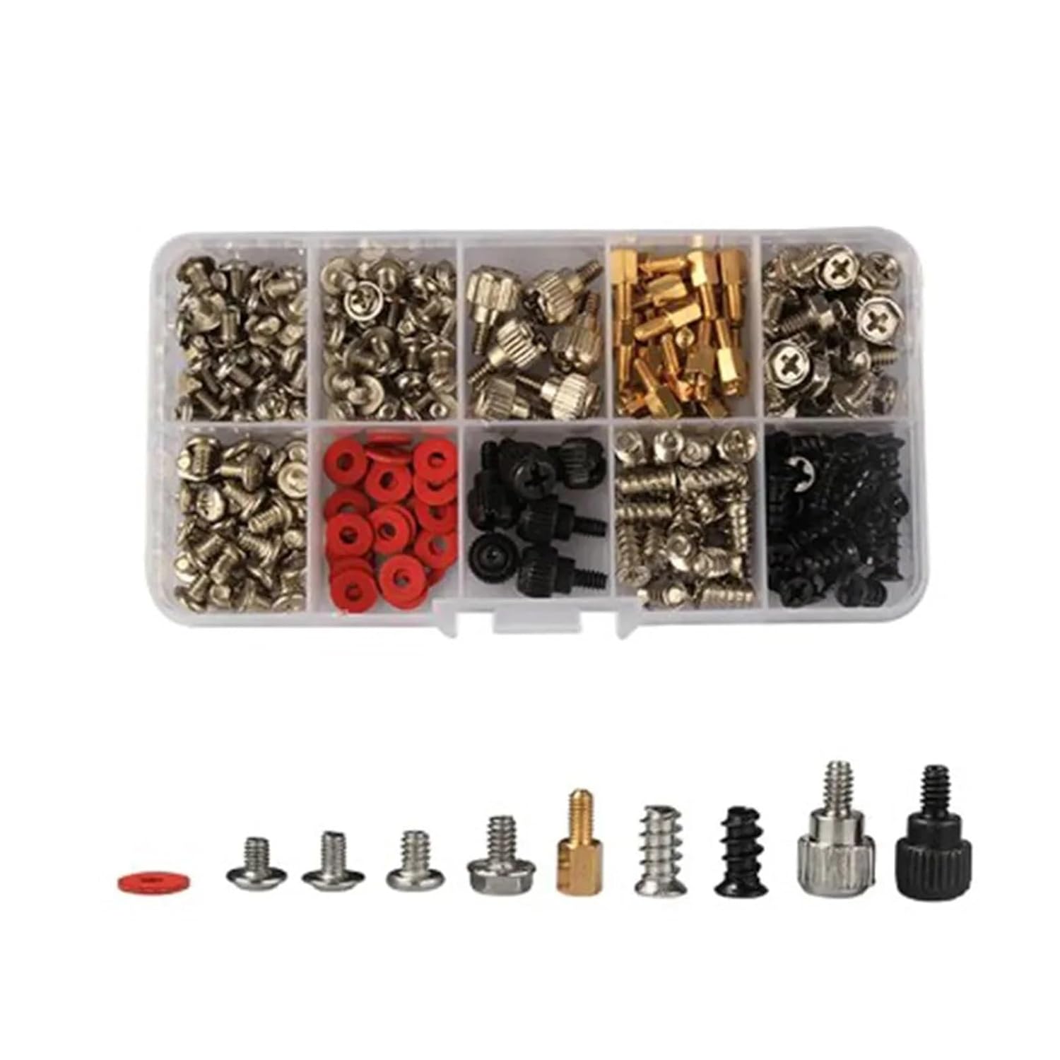 228PCS/box Hard Disk DIY Computer Assemble Bolt Standoff Washer Set Assortment Kit