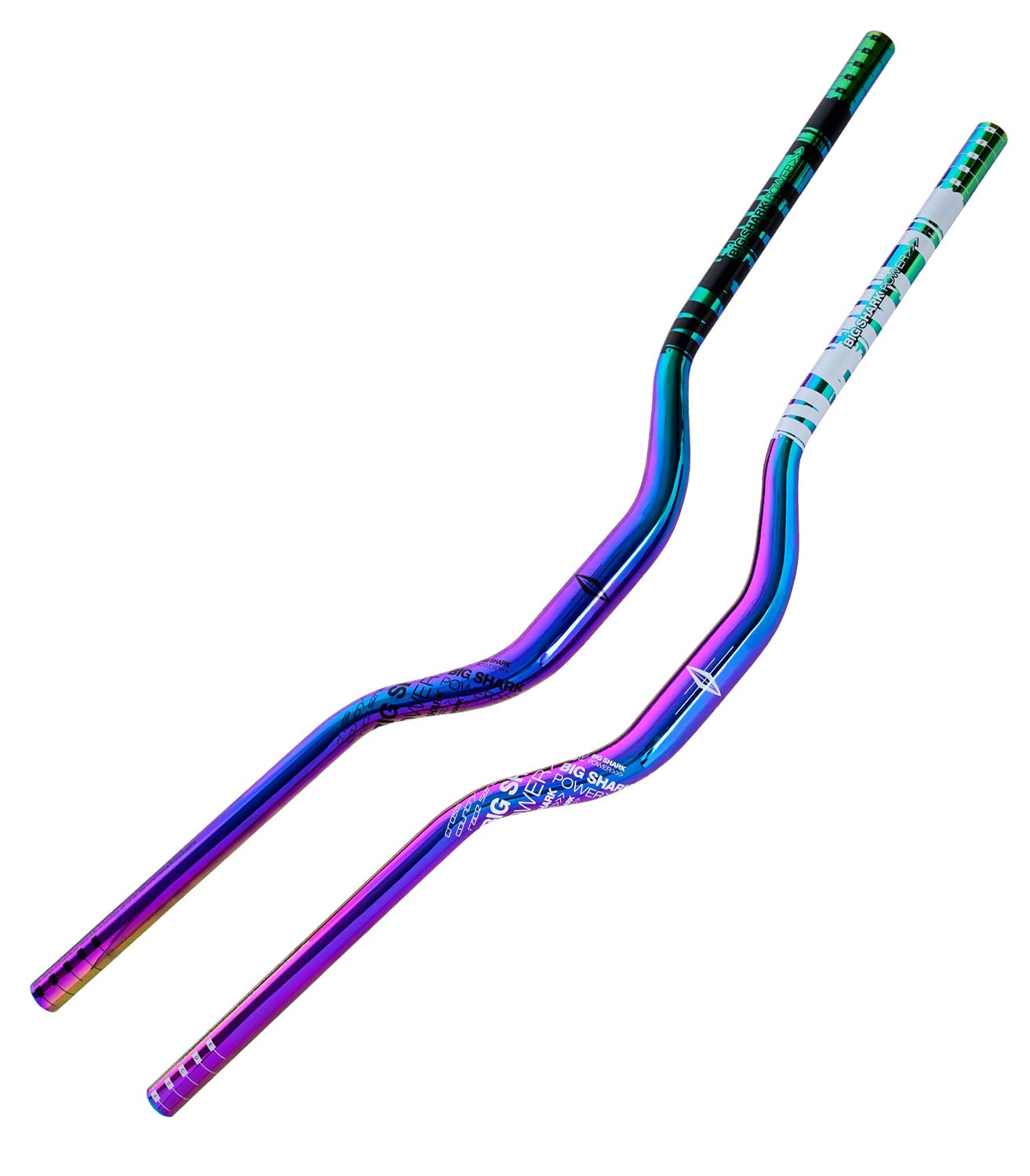 Guidon de VTT surélevé 50 mm en Alliage d'aluminium coloré Arc-en-Ciel AM XC DH Racing Rise 31,8 x 780 mm