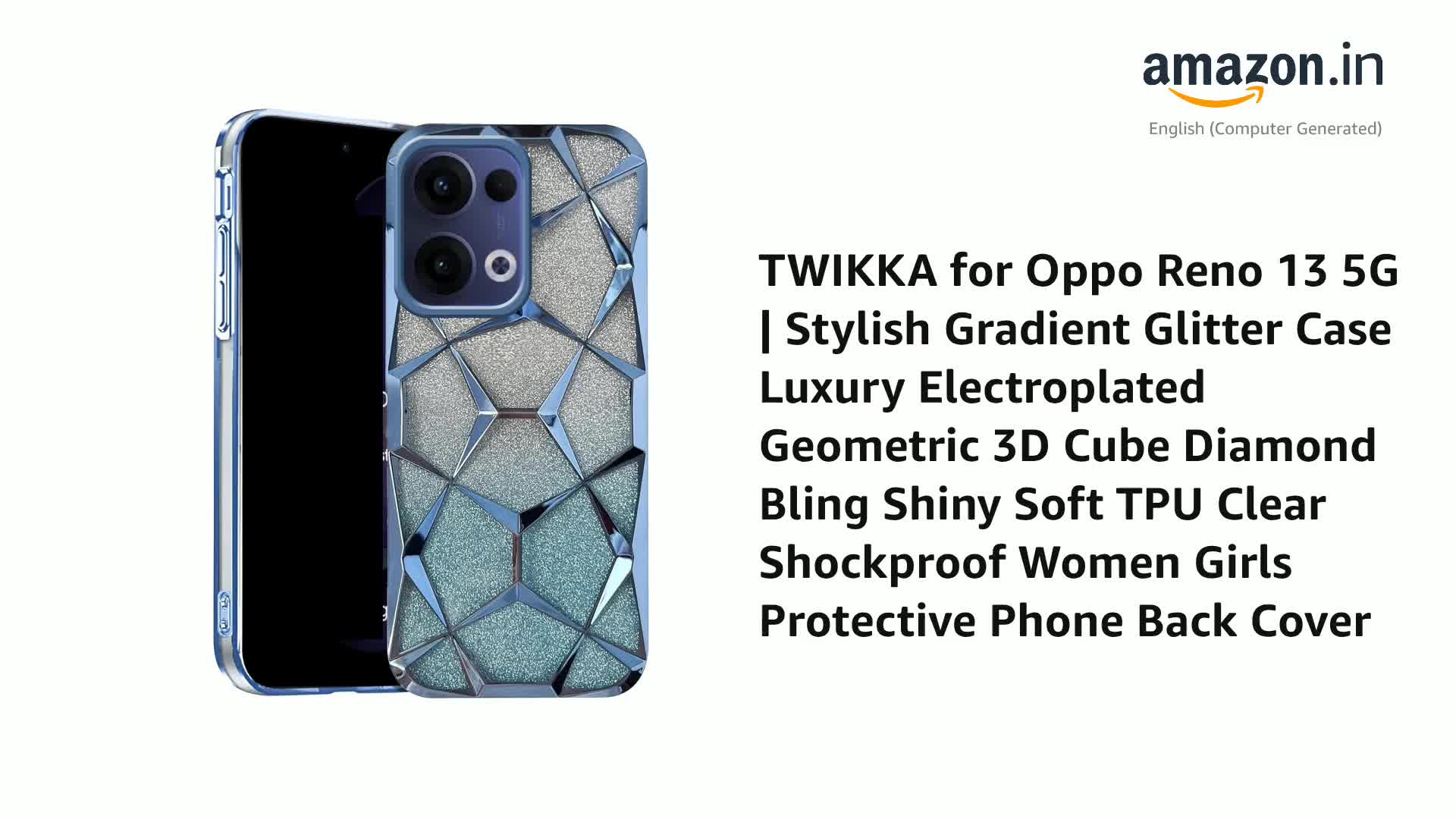 YUEQIN Glitzer-Handyhülle Für Oppo Reno13 F – Transparent Mit Libellen-Ständer, Stoßfest & Bling-bling