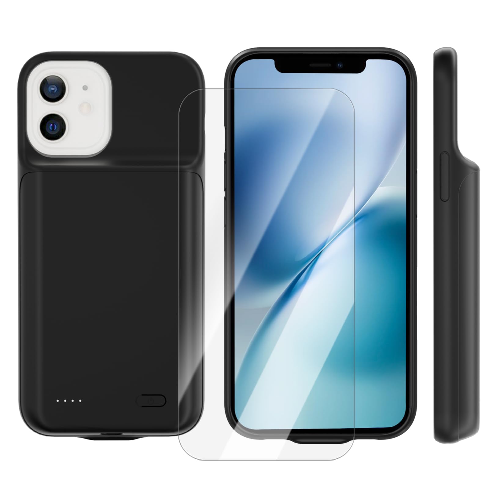 Coque de Protection pour iPhone 11 (6,1"), 8500 mAh, Chargeur Portable Ultra Fin, Batterie Étendue, Chargeur de Téléphone et Coque de Protection avec Fonction de Charge pour iPhone 11, Noir