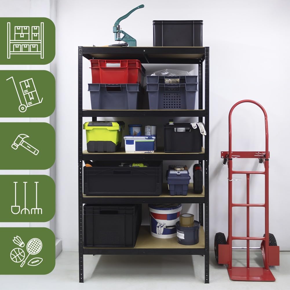 Box and beyond – Lote de 3 bandejas de desfiladero – 60 x 40 x 32 cm – 60 L – Carga 20 kg – Plástico negro – Almacenamiento, almacenamiento, herramientas, bricolaje, resistente – Reutilizable – Garaje