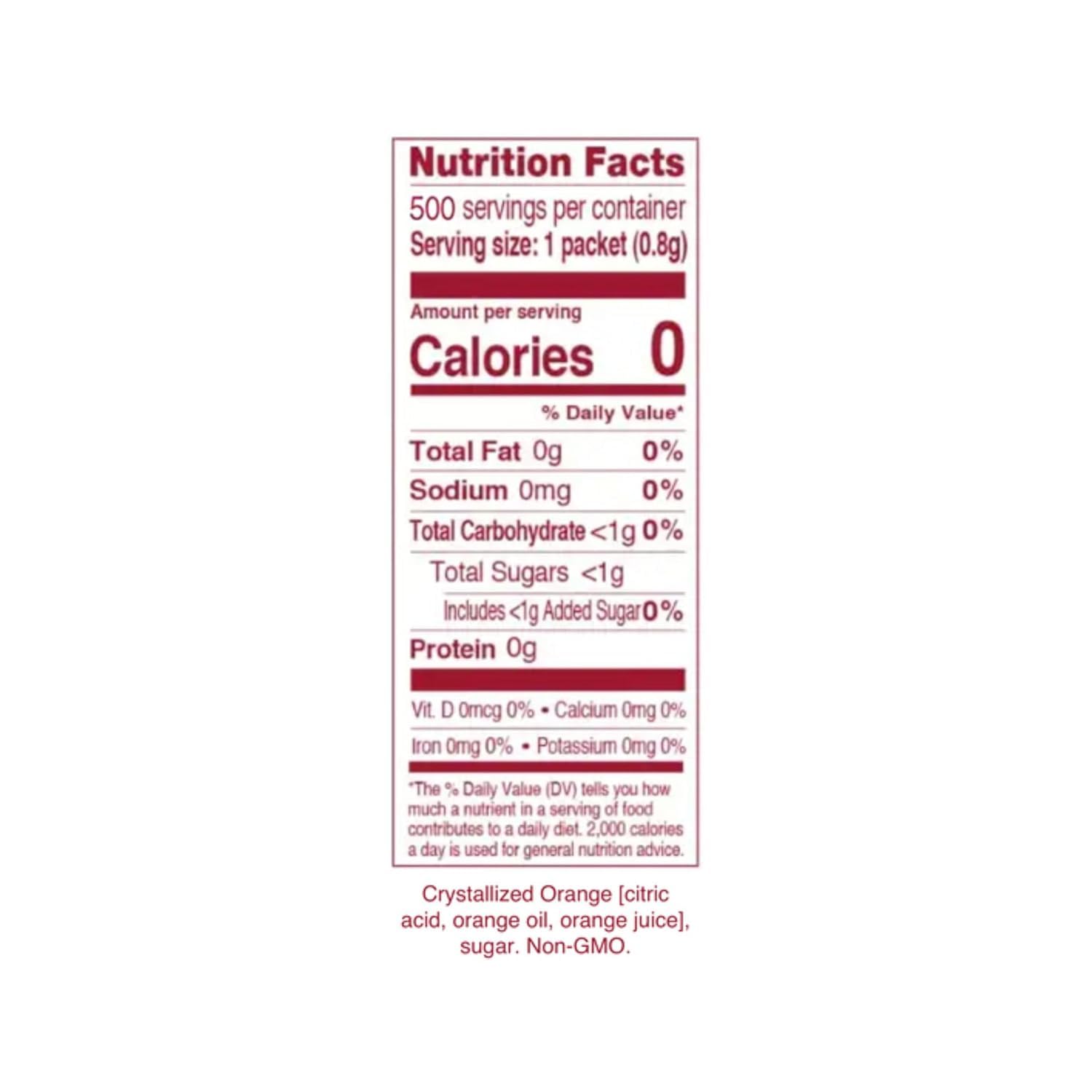 True Orange 500ct (Pack of 1) - Water Enhancer - Bulk Dispenser - 0 Calorie Drink Mix Packets For Water - Orange Flavoring Powder Packets