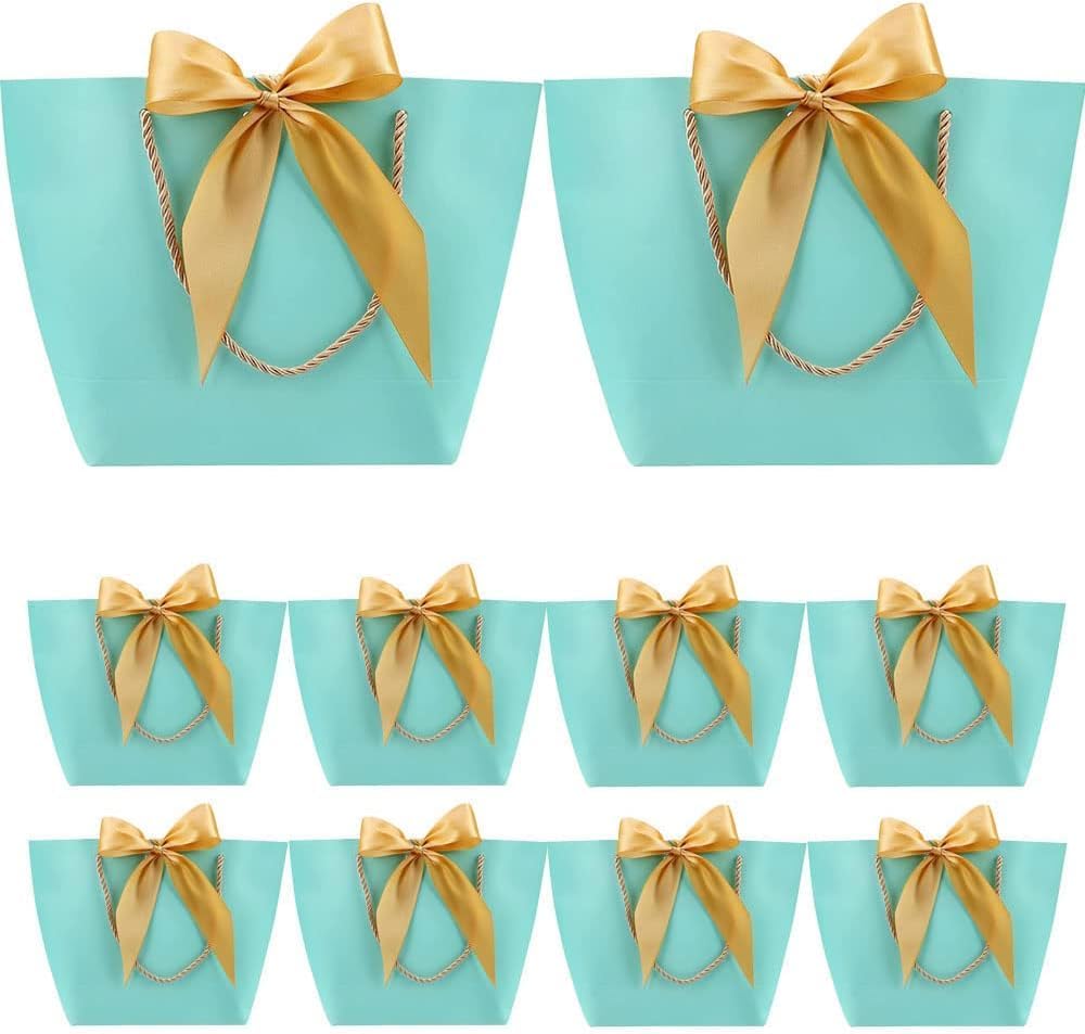 SATYAM KRAFT 6 Pcs Paper Bag Goodie Bags With golden bow Handle Gift Paper bag, gift For Deepawali Gifting, marriage Return Gifts, Diwali, Birthday, Wedding, Party, Seasons Greetings(Big) (Light Blue) (B0CV3YJF2G) Amazon Price History, Amazon Price Tracker