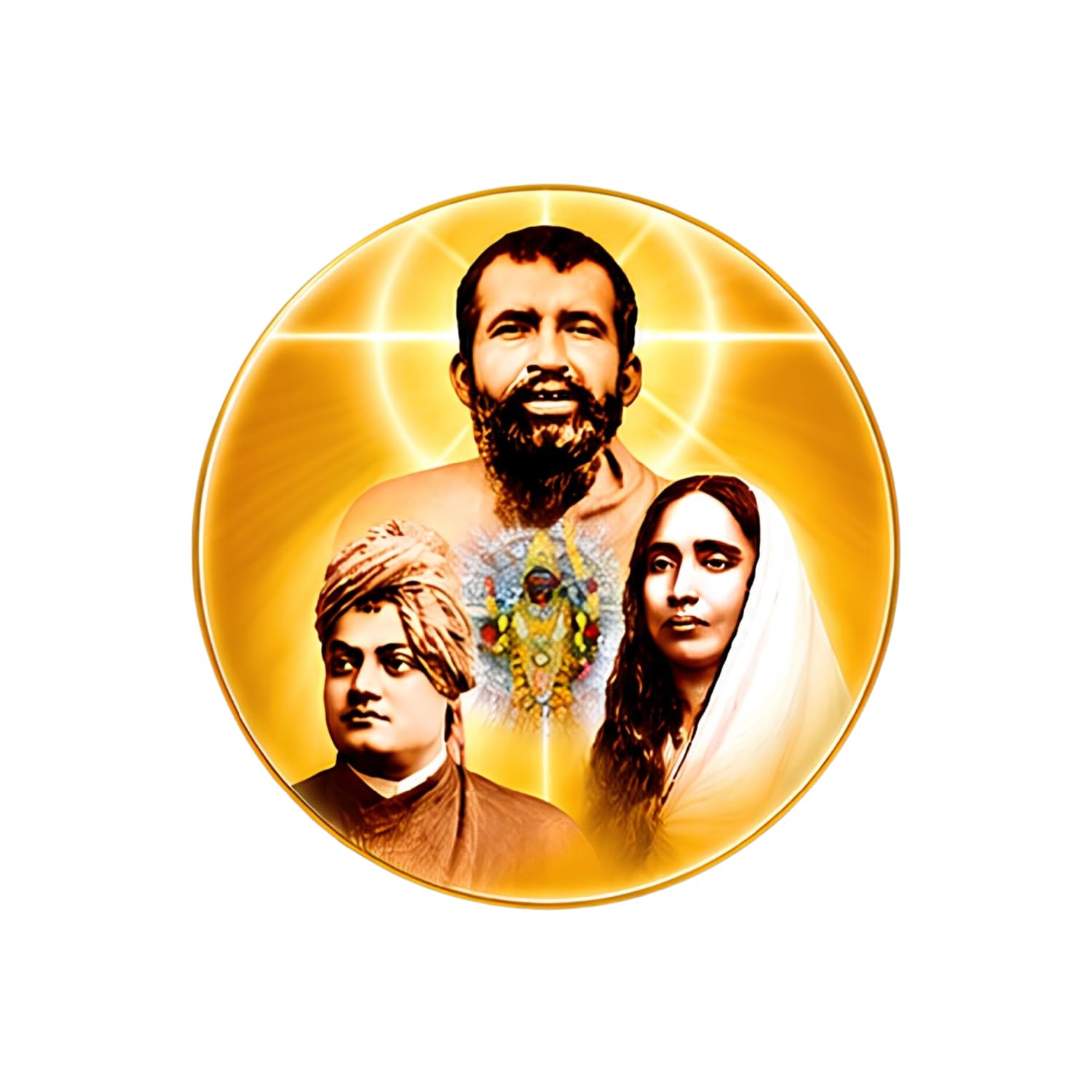 Wooden Wall Hanging Showpiece | Round MDF Wall Decor with Sri Ramakrishna, Holy Mother Sarada Devi & Swami Vivekananda Design | Decorative Spiritual Wall Art for Home, Office, Meditation Room & Gift-image-48