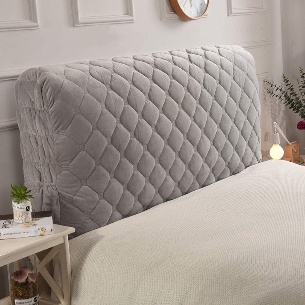 Bed Headboard Cover,Headboard Slipcover for King/Queen/Twin Bed,Bed Headboard Slipcover Protector Stretch Dustproof Cover for Bedroom Decor (Color : Grey, Size : 160cm(63"))
