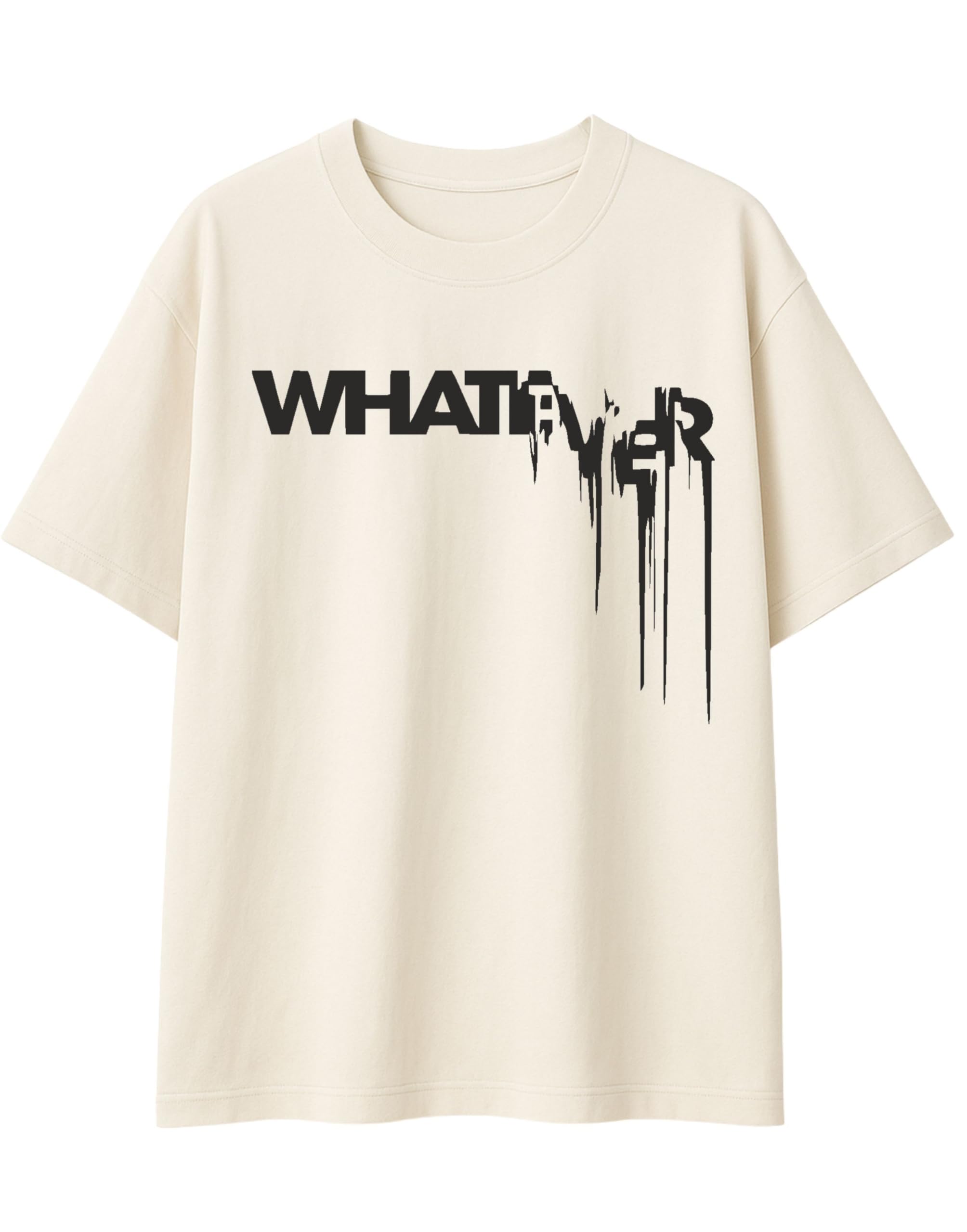 Men's Oversized Cotton T-Shirt | Whatever Graphic Drop Shoulder Aesthetic Tee | Loose Fit Half Sleeve Round Neck Casual Baggy Streetwear, Travel Fashion-picture-24