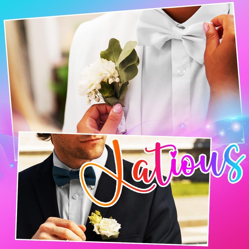 Wedding Flower Boutonniere Groom Rose Buttonholes Prom Suit Decoration for Men (White)