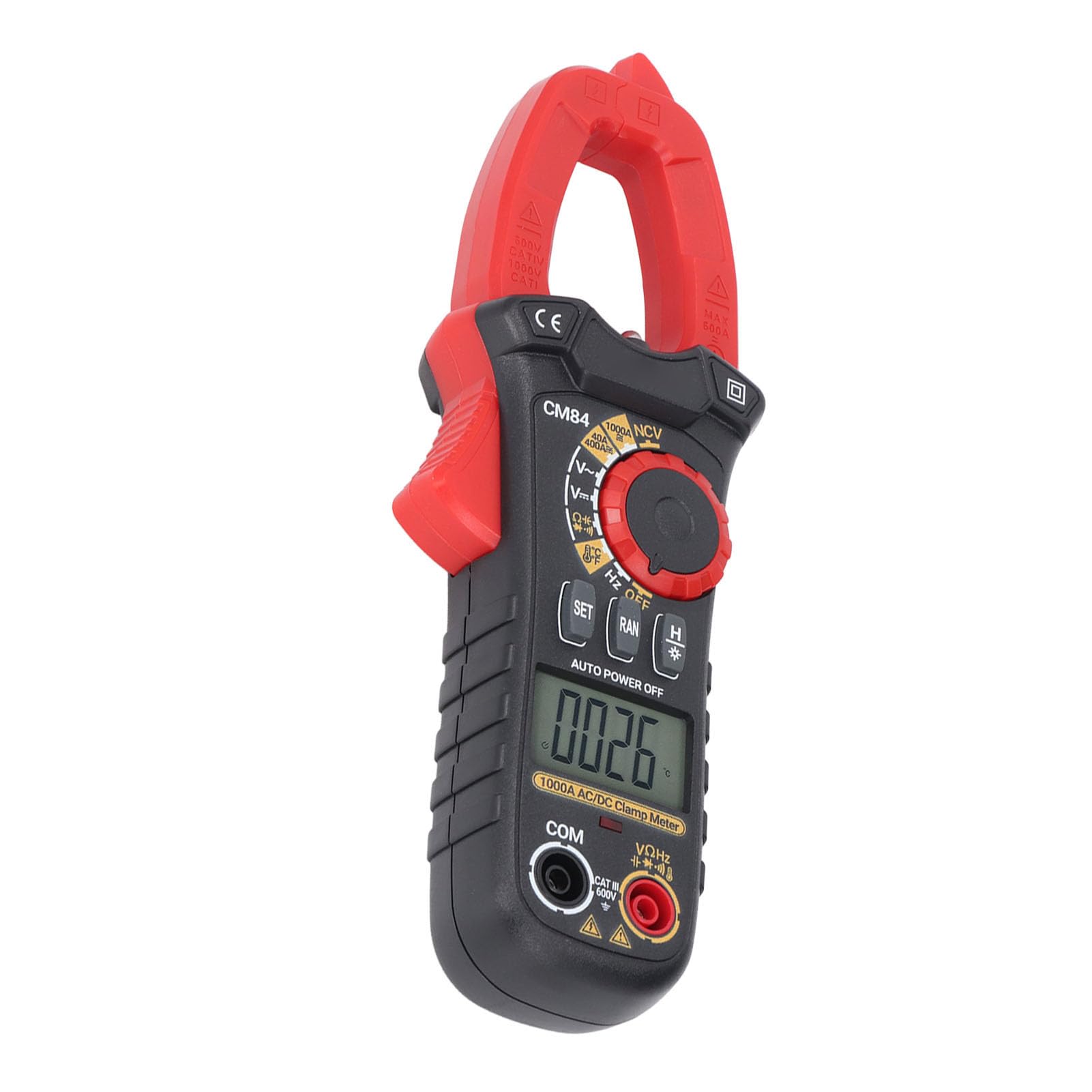 Demeras Multimetro Digitale A Pinza Tester di Corrente Ad Alta Precisione per Lavori Elettrici Misurazione CA 1000 A CC con Display LCD e Torcia Elettrica