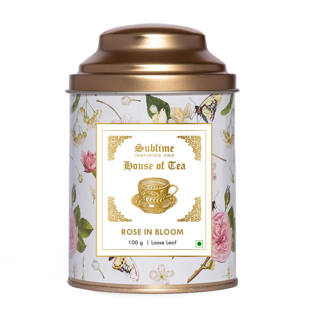 Sublime House of Tea Rose in Bloom Black Loose Leaf Tea Made With Real Rose Petals, Improves Blood Circulation and Skin Hydration | Pick-Me-Up Tea - 100 g (B08DG5Y14L) Amazon Price History, Amazon Price Tracker