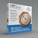 Classic Day of The Week Wall Clock with Solid Wood Frame – Calendar Day Clock – Ideal Retirement Gift for Men & Women – Oak, 10"