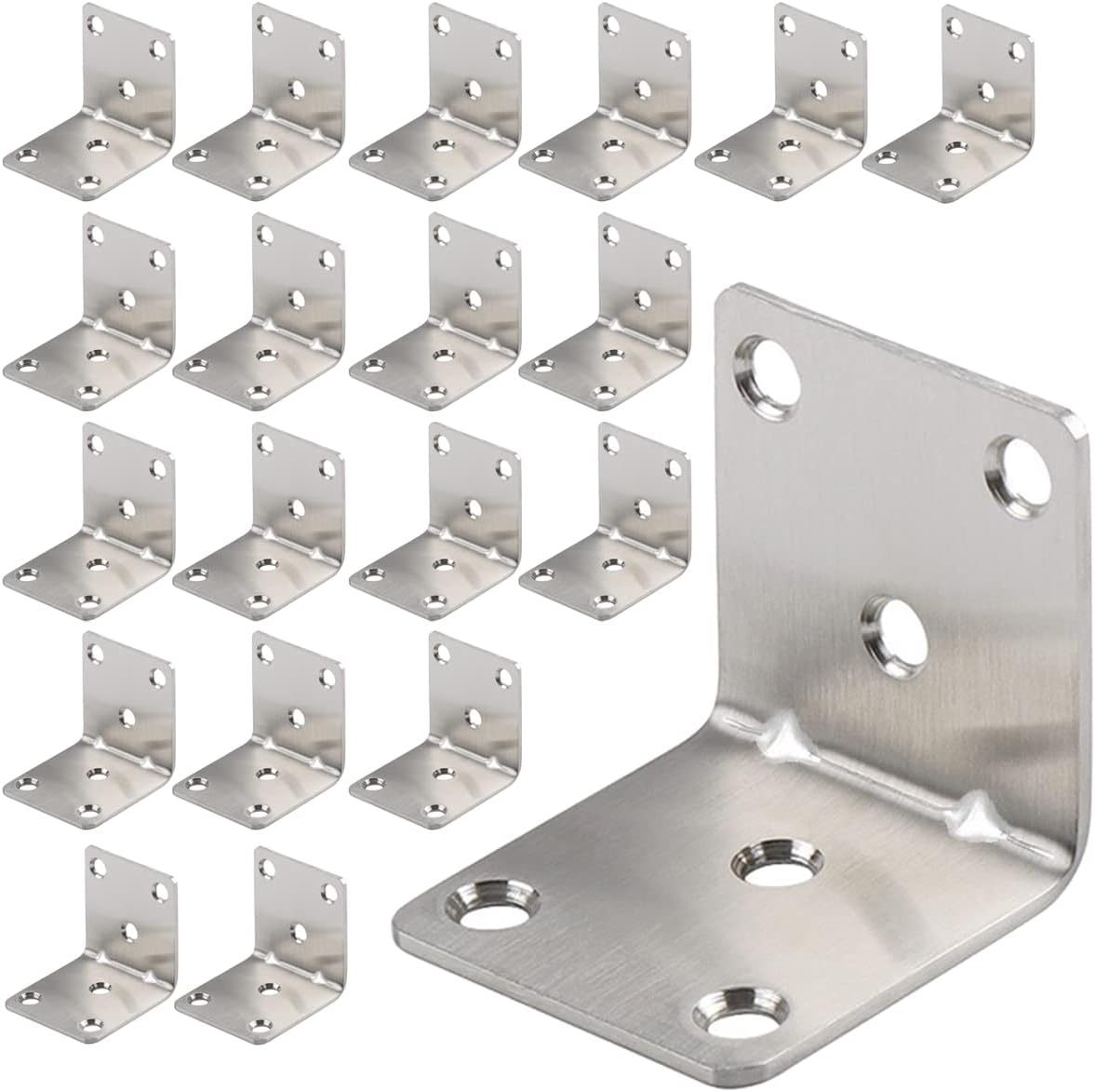 OMIdeas 15 x Angle Brackets (50 x 50 x 50) Corner Reinforced Metal Braces Wood Timber Galvanised