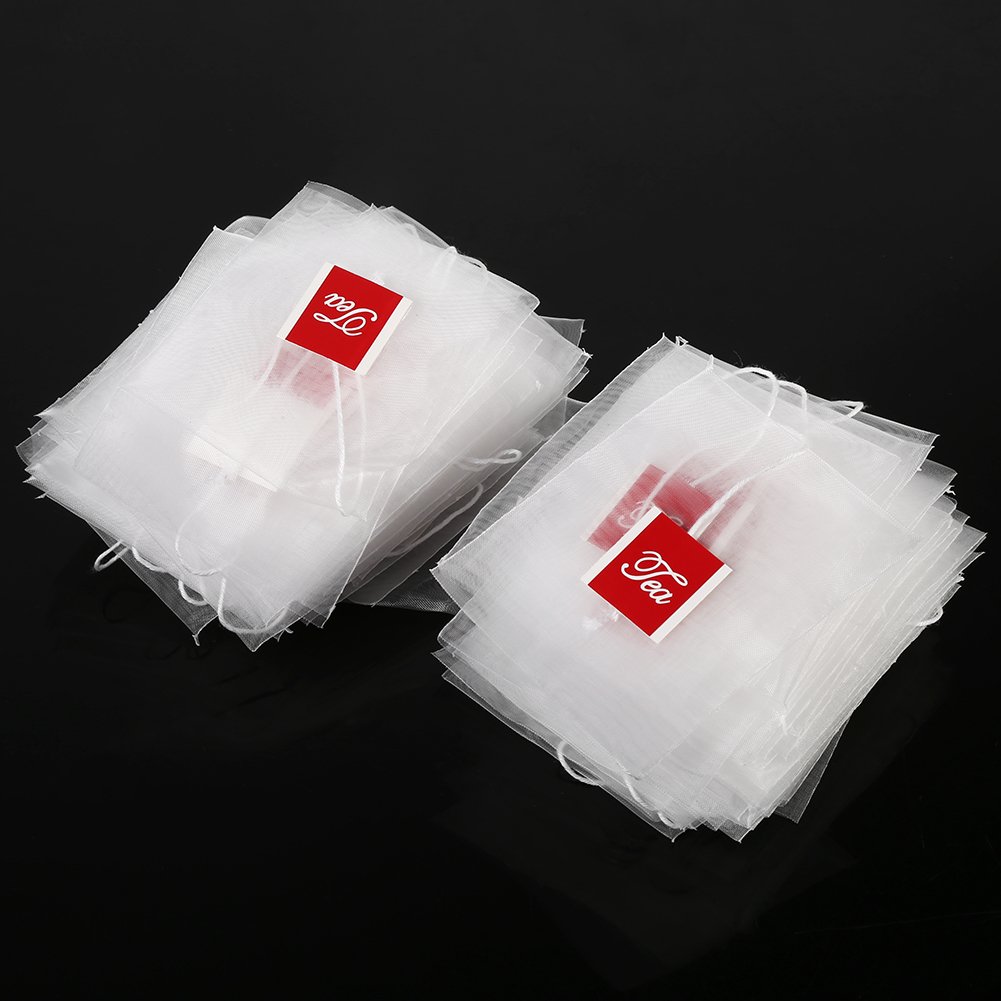 100 Bolsas de Infusión de té de Nailon, Material Premium, Fácil de Sellar, Resistentes Al Calor, Bolsas de Infusión de té para té Casero, Guisos, Sopas